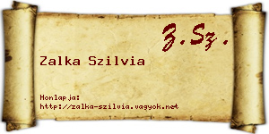 Zalka Szilvia névjegykártya